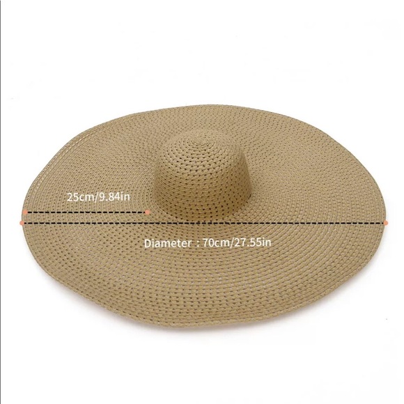 Hot Diva Summer Fuschia Oversized 🏖 Straw Hat Sun - Picture 3 of 5